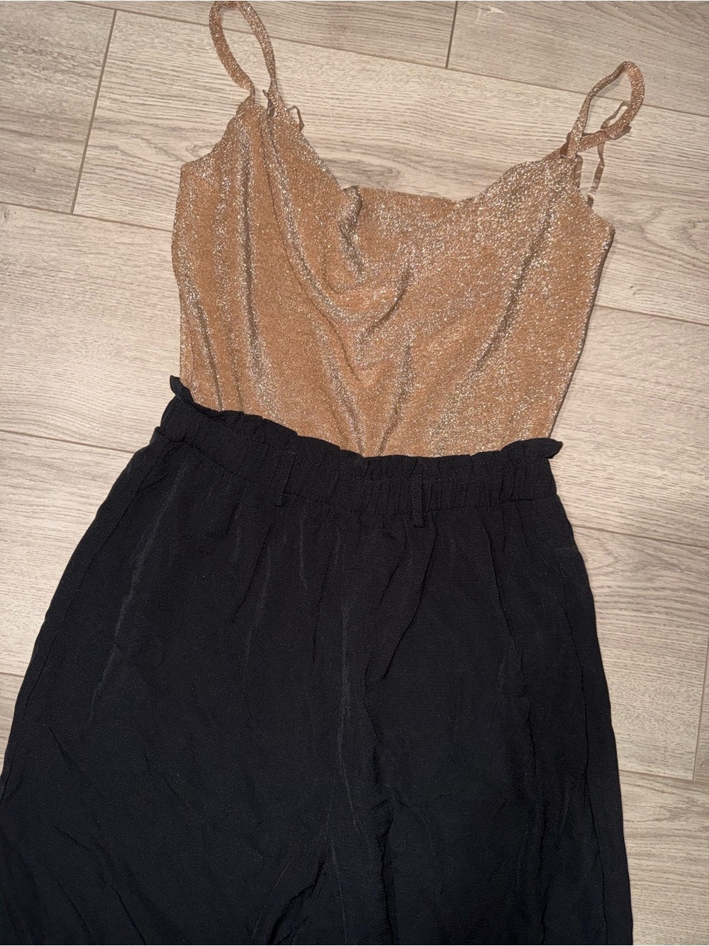 Black Wide-Leg Elastic Waist Pants - Women